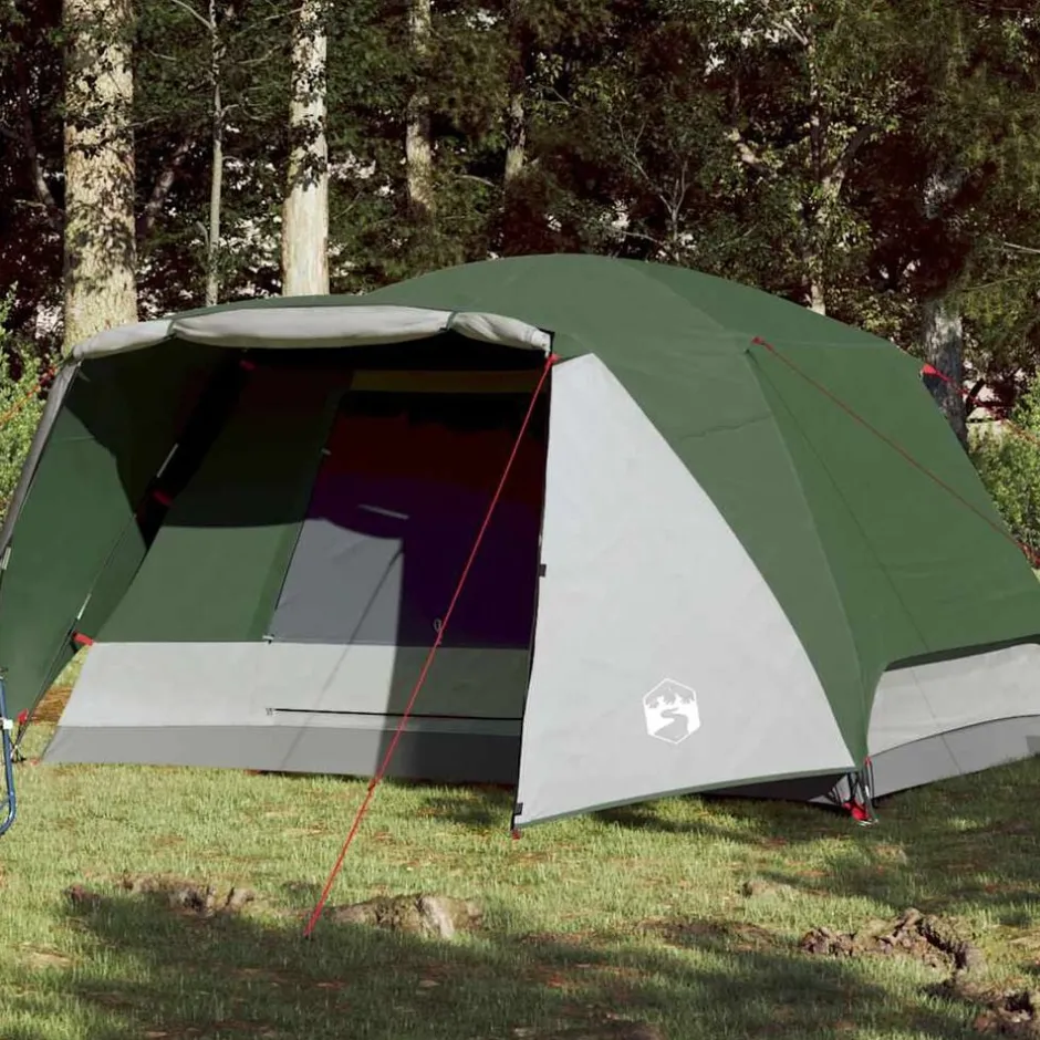 Discount vidaXL Campingtält med veranda 4 personer vattentätt Grön