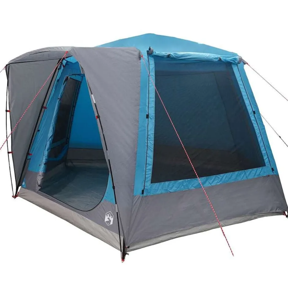 Hot vidaXL Campingtält Stuga med tak 420 x 420 x 227 cm Polyester Blå