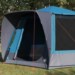 Hot vidaXL Campingtält Stuga med tak 420 x 420 x 227 cm Polyester Blå