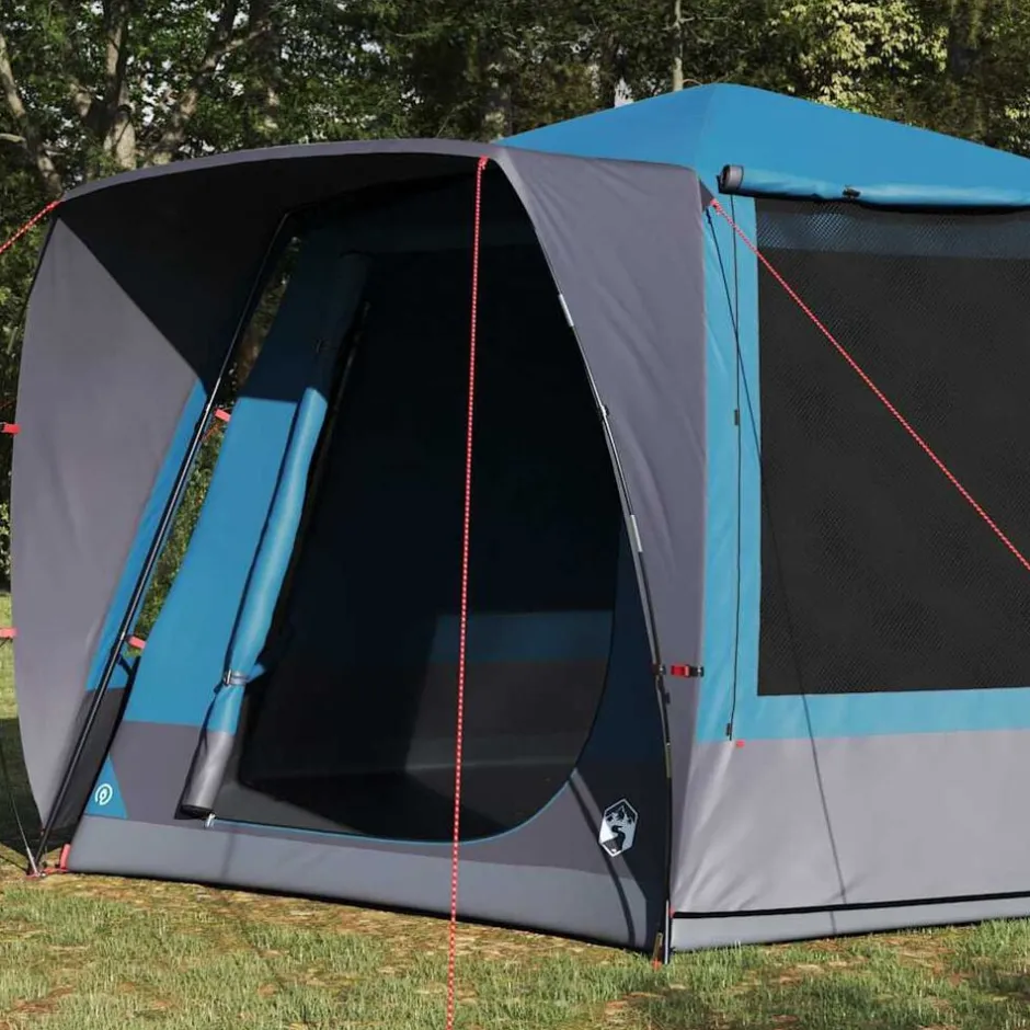 Hot vidaXL Campingtält Stuga med tak 420 x 420 x 227 cm Polyester Blå