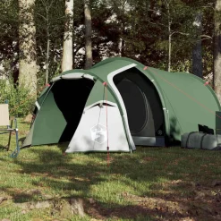 vidaXL Campingtält tunnel 2 personer grön vattentätt