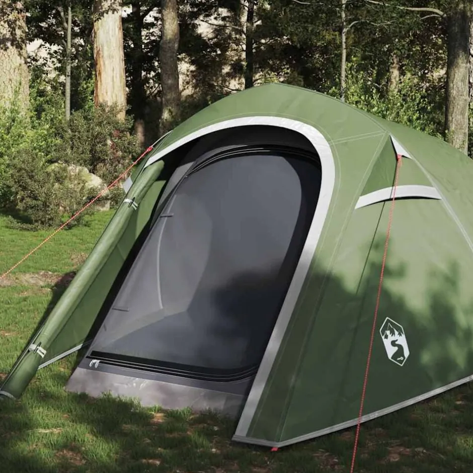 New vidaXL Campingtält tunnel 3 personer vattentätt Grön