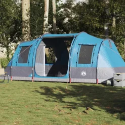 vidaXL Campingtält tunnel 4 personer blå vattentätt