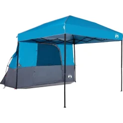 vidaXL Campingtältset med tak med lagring 2 pcs Blå Taffeta och tyg