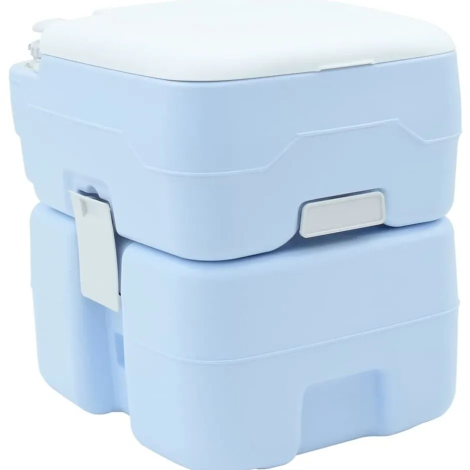 Discount vidaXL Campingtoalett Blå 41,5 x 36,5 x 42 cm Högdensitetspolyeten Ljusblå