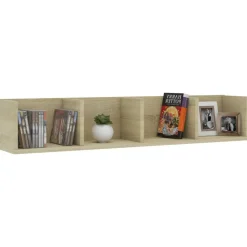 vidaXL CD-hylla sonama-ek 100x18x18 cm konstruerat trä