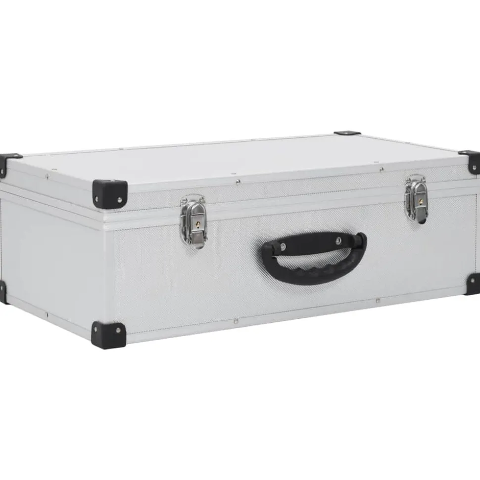 vidaXL CD-väska för 80 cd-skivor aluminium ABS silver