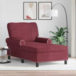 Outlet vidaXL Chaise Lounge med kudde 91 x 157 x 91 cm tyg Vinröd