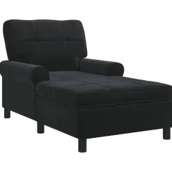 Hot vidaXL Chaise Lounge med kudde 91 x 157 x 91 cm Sammet Svart