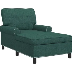 vidaXL Chaise Lounge med kudde Mörkgrön 91 x 157 x 91 cm tyg