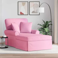 Best vidaXL Chaise Lounge med Kjol med kudde med kudde 3 pcs tyg Rosa