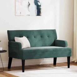 vidaXL Chesterfield Bänk 112 x 65,5 x 75 cm Sammet Mörkgrön