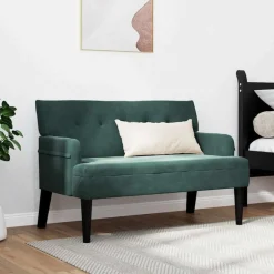 vidaXL Chesterfield Bänk 112 x 65,5 x 75 cm Sammet Mörkgrön
