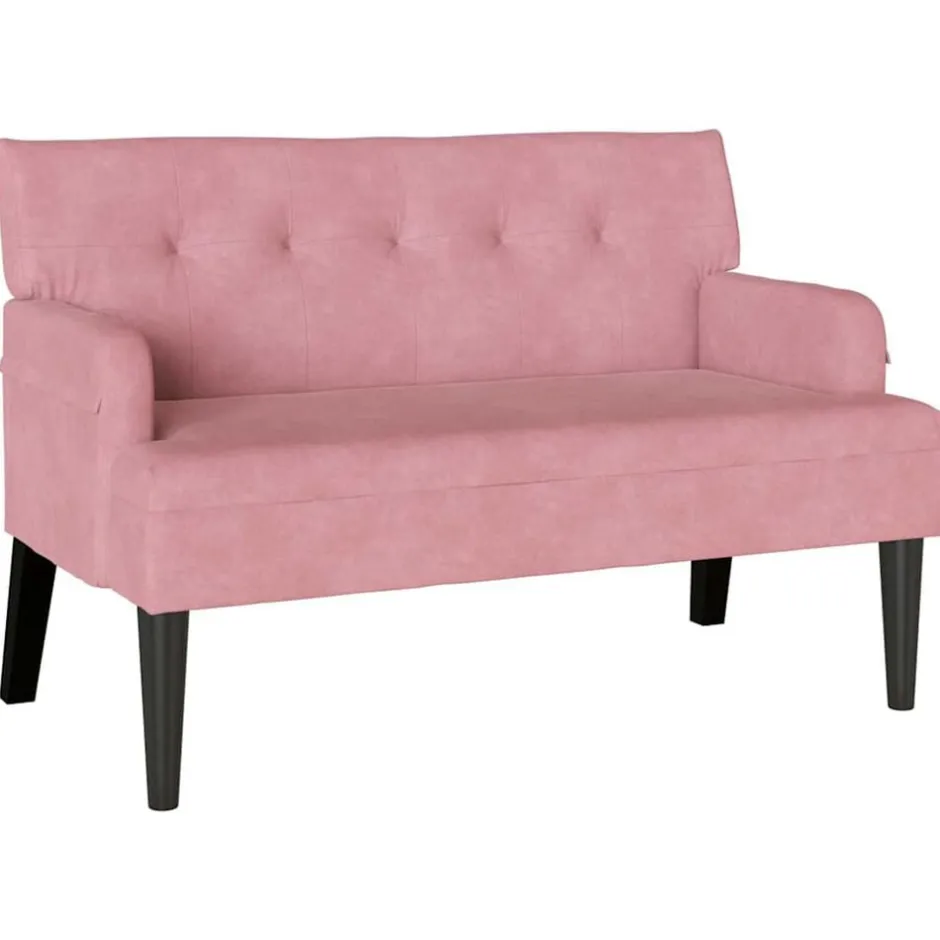 Discount vidaXL Chesterfield Bänk 112 x 65,5 x 75 cm Sammet Rosa