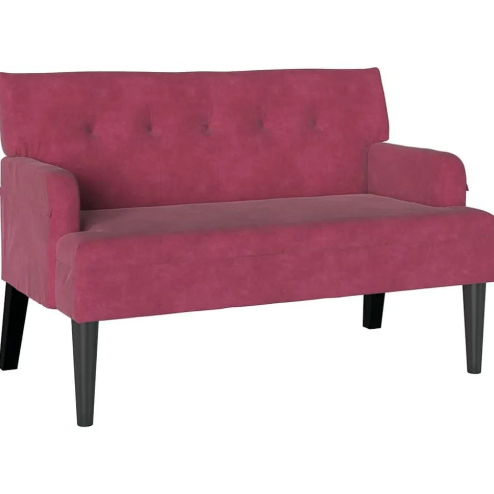 vidaXL Chesterfield Bänk Vinröd 112 x 65,5 x 75 cm Sammet