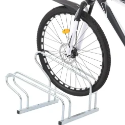 Outlet vidaXL Cykelställ för 2 cyklar fristående galvaniserat stål Silver