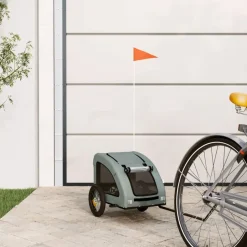 New vidaXL Cykelvagn för djur oxfordtyg och järn Grå
