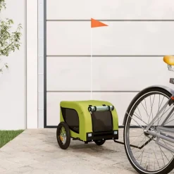 Best vidaXL Cykelvagn för djur och svart oxfordtyg och järn Grön