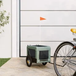 Sale vidaXL Cykelvagn för djur och svart oxfordtyg och järn Grå