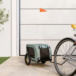 Hot vidaXL Cykelvagn för djur och svart oxfordtyg och järn Grå