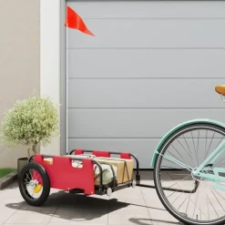 vidaXL Cykelvagn röd oxfordtyg och järn