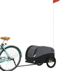 vidaXL Cykelvagn svart 30 kg järn