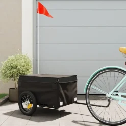 vidaXL Cykelvagn svart 30 kg järn