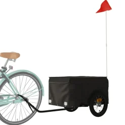 vidaXL Cykelvagn svart 30 kg järn