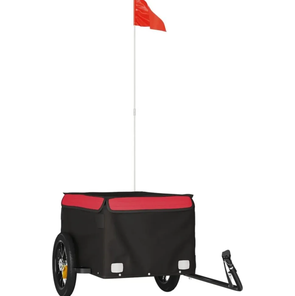 vidaXL Cykelvagn svart och röd 30 kg järn