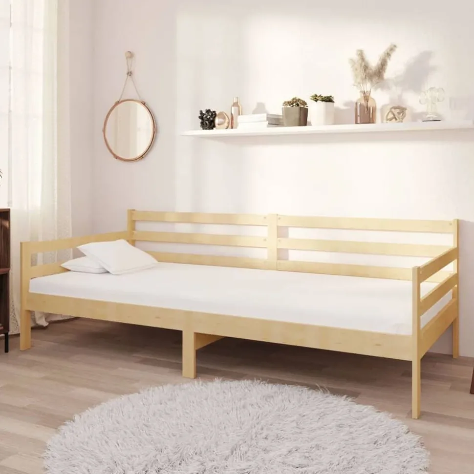 vidaXL Dagbädd massiv furu 90x200 cm