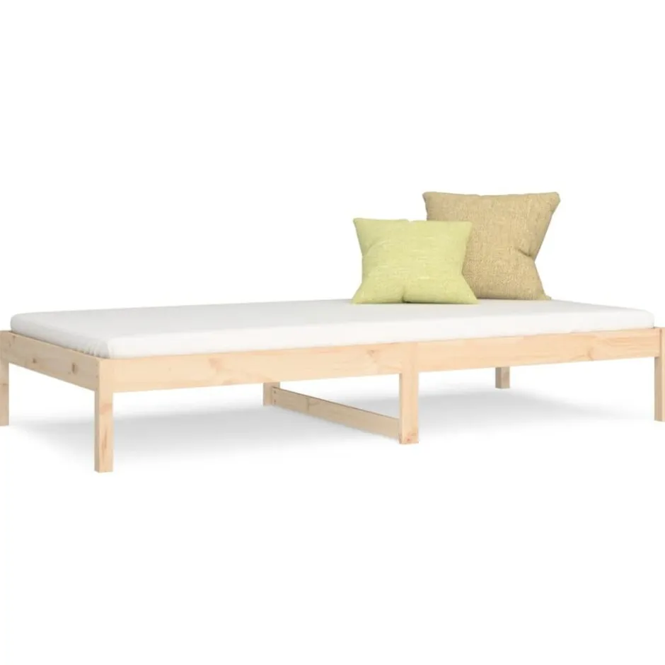 Hot vidaXL Dagbädd utan madrass 90x200 cm massiv furu Naturfärg