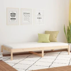 Hot vidaXL Dagbädd utan madrass 90x200 cm massiv furu Naturfärg