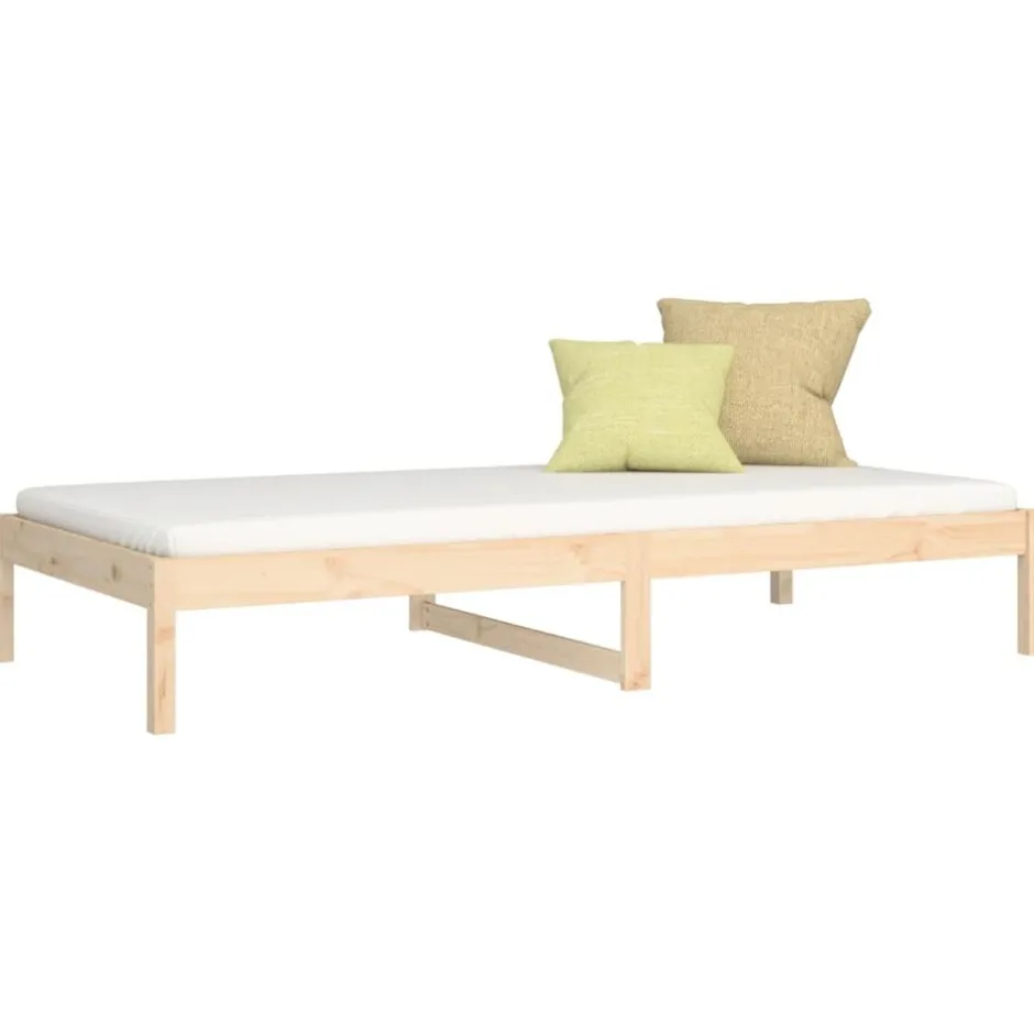 Hot vidaXL Dagbädd utan madrass 90x200 cm massiv furu Naturfärg
