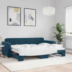 vidaXL Dagbädd utdragbar 80x200 cm sammet Blå