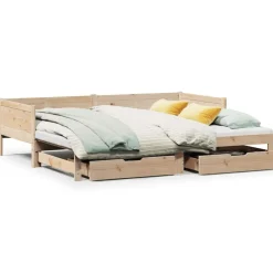 vidaXL Dagbädd utdragbar med lådor utan madrass 80x200 cm