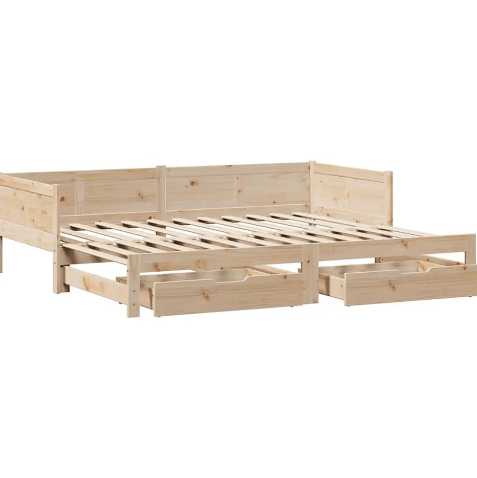 vidaXL Dagbädd utdragbar med lådor utan madrass 80x200 cm