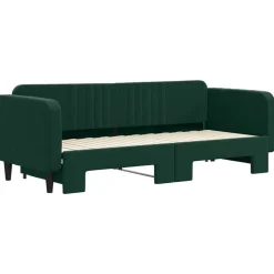 vidaXL Dagbädd utdragbar mörkgrön 80x200 cm sammet