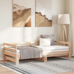 vidaXL Dagbädd utdragbar massiv furu 2x(90x200) cm