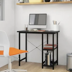 vidaXL Datorbord svart 80x40x72 cm MDF och metall