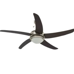 vidaXL Dekorativ takfläkt med lampa 128 cm brun