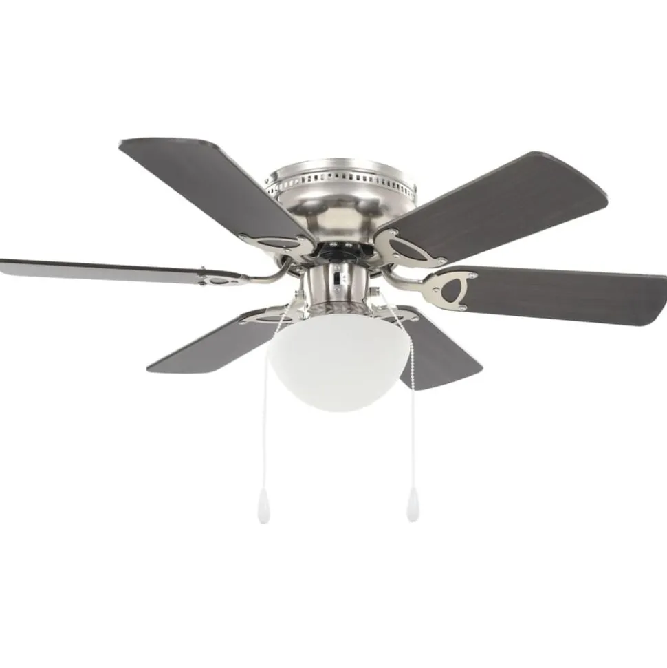 vidaXL Dekorativ takfläkt med lampa 82 cm mörkbrun