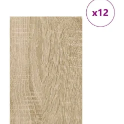 Discount vidaXL Dekorpaneler 12 pcs Sonoma-ek 40 x 60 x 0.27 cm Konstruerat trä Sonoma ek