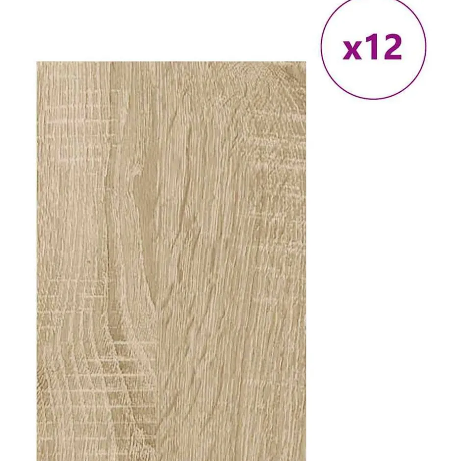 Discount vidaXL Dekorpaneler 12 pcs Sonoma-ek 40 x 60 x 0.27 cm Konstruerat trä Sonoma ek