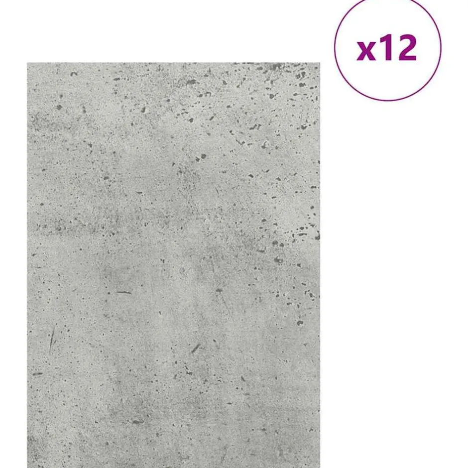 Discount vidaXL Dekorpaneler 12 pcs 30 x 42 x 0.27 cm Konstruerat trä Betonggrå