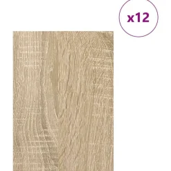 vidaXL Dekorpaneler 12 pcs Sonoma-ek 21 x 30 x 0,27 cm Konstruerat trä