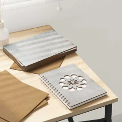 vidaXL Dekorpaneler 12 pcs 15 x 21 x 0.27 cm Konstruerat trä Betonggrå