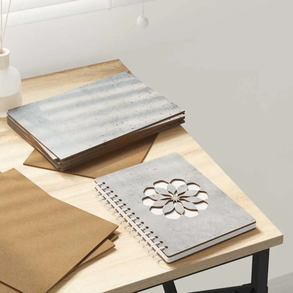 vidaXL Dekorpaneler 12 pcs 15 x 21 x 0.27 cm Konstruerat trä Betonggrå