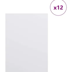vidaXL Dekorpaneler 12 pcs Vit 15 x 21 x 0.27 cm Konstruerat trä
