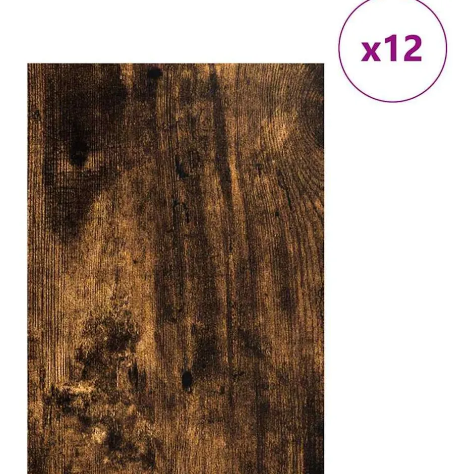 Best vidaXL Dekorpaneler 12 pcs Rökt ek 30 x 42 x 0.27 cm Konstruerat trä Rökfärgad ek
