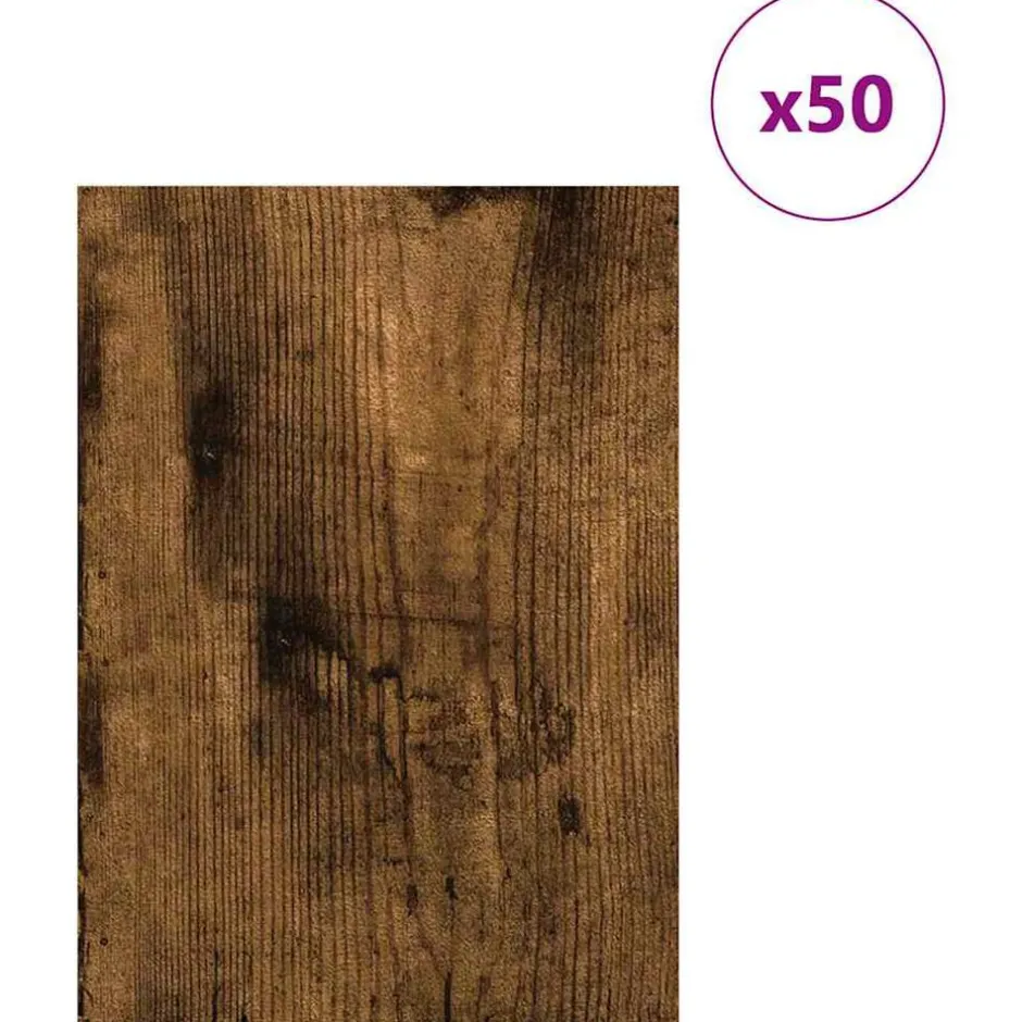 Sale vidaXL Dekorpaneler 50 pcs Rökt ek 21 x 30 x 0,27 cm Konstruerat trä Rökfärgad ek
